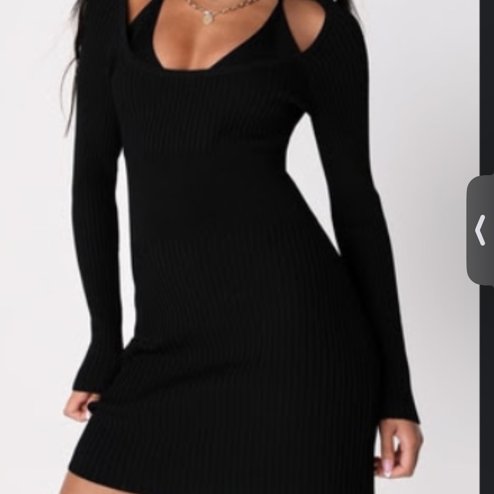 Obsessed with Me Black Ribbed Long Sleeve Sweater Dress Set